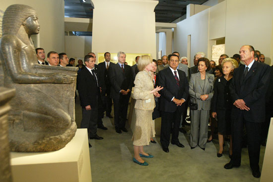Inauguration par le PrÃ©sident de la RÃ©publique de l'exposition Pharaon n compagnie du PrÃ©sident de la RÃ©publique arabe d'Egypte, ...