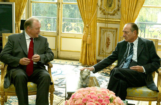 Entretien du Président de la République avec M. Göran Persson, Premier ministre suédois