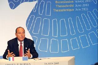 Conseil européen de Thessalonique - conférence de presse du Président de la République.